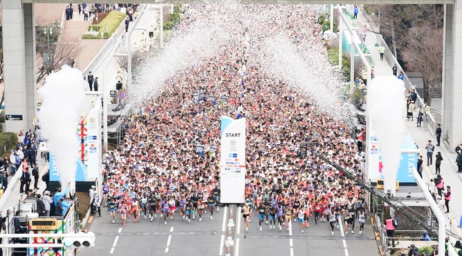 【画像】東京マラソンのトイレ待ち、エグすぎる